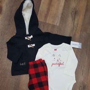 CARTER’S 3 Months Girl Baby Outfit Set, 3 Pieces.